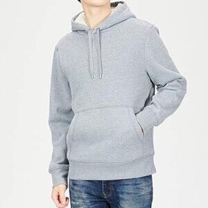 Amazon Essentials Mens Sherpa-Lined Pullover Hoodie Sweatshirt Heather Grey